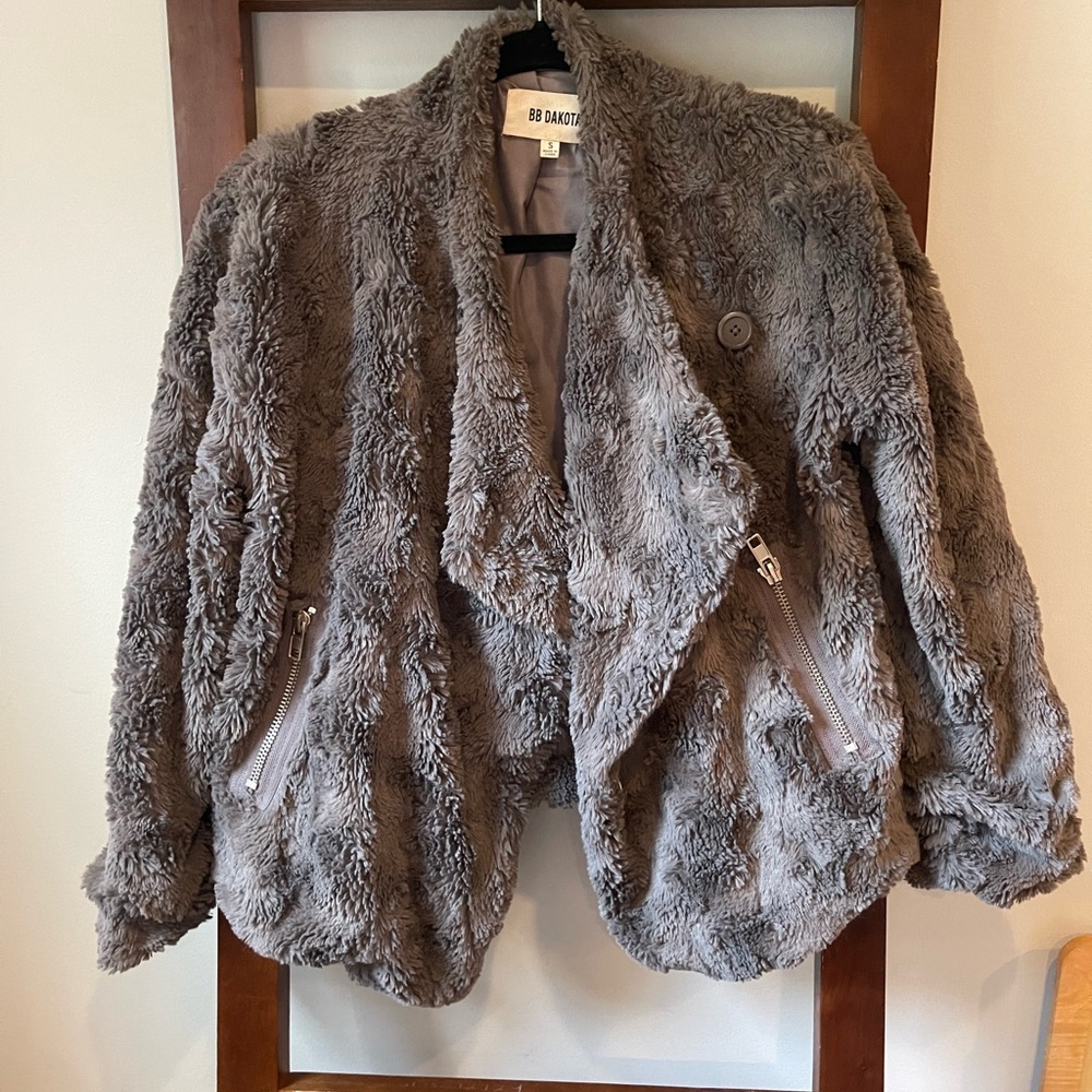BB Dakota Charcoal Teddy Jacket